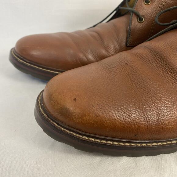 Florsheim Chukka Boots Mens 13 D Brown Leather Fenway Lace Up Lug Sole 11875-222